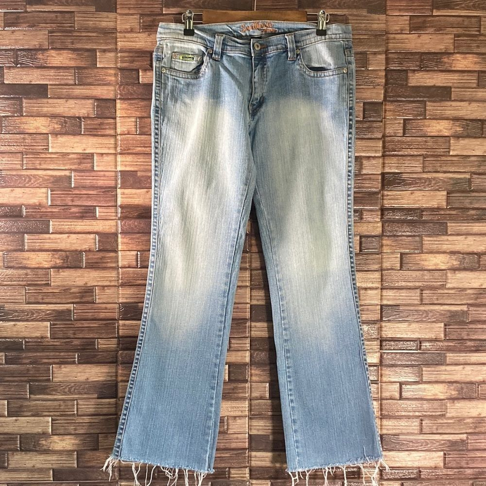 Juniors South Pole Bootcut Distressed Light Washed Jeans Size 11